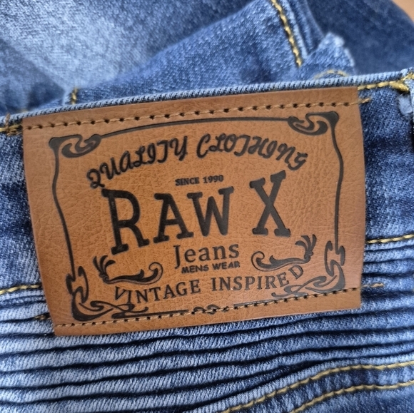 RAW X Men's Skinny Fit Flexible Moto Biker Jeans Size 36W X 32L NWOT - Picture 4 of 9